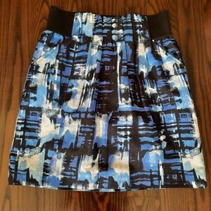 Stylish Blue Abstract Skirt
